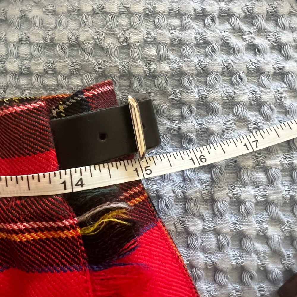O’Neil of Dublin vintage Irish Red Tartan wool side fringe Plaid Skirt - Picture 2 of 4